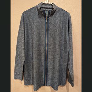 NWT - Soft Surrounding Blue Lhami Zip Top (Size: L)